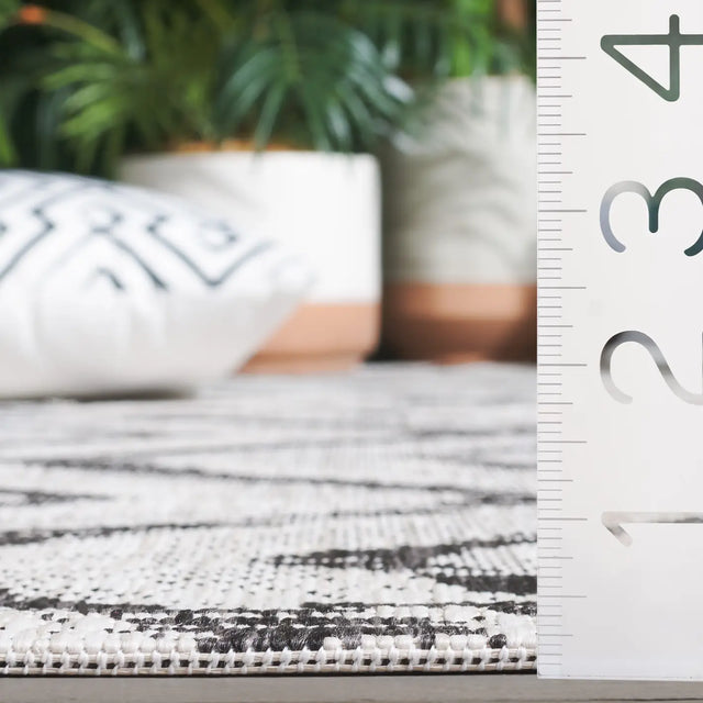 Safavieh Courtyard 4'-0" x 5'-7" Rug in Ivory / Black