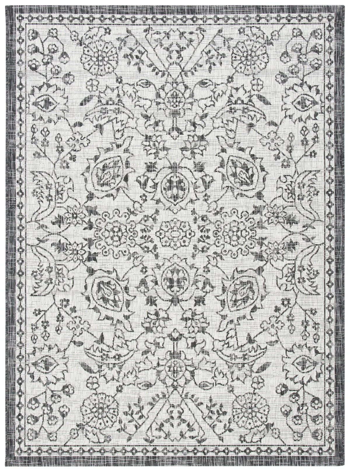 Safavieh Courtyard 4'-5" x 6'-5" Rug in Grey / Black