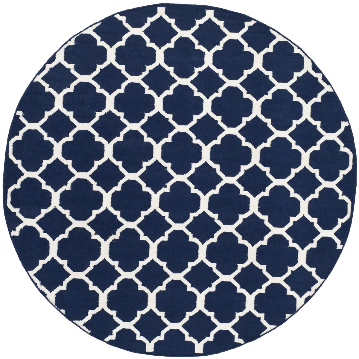 Safavieh Dhurries 7'-0" x 7'-0" Rug in Navy / Ivory