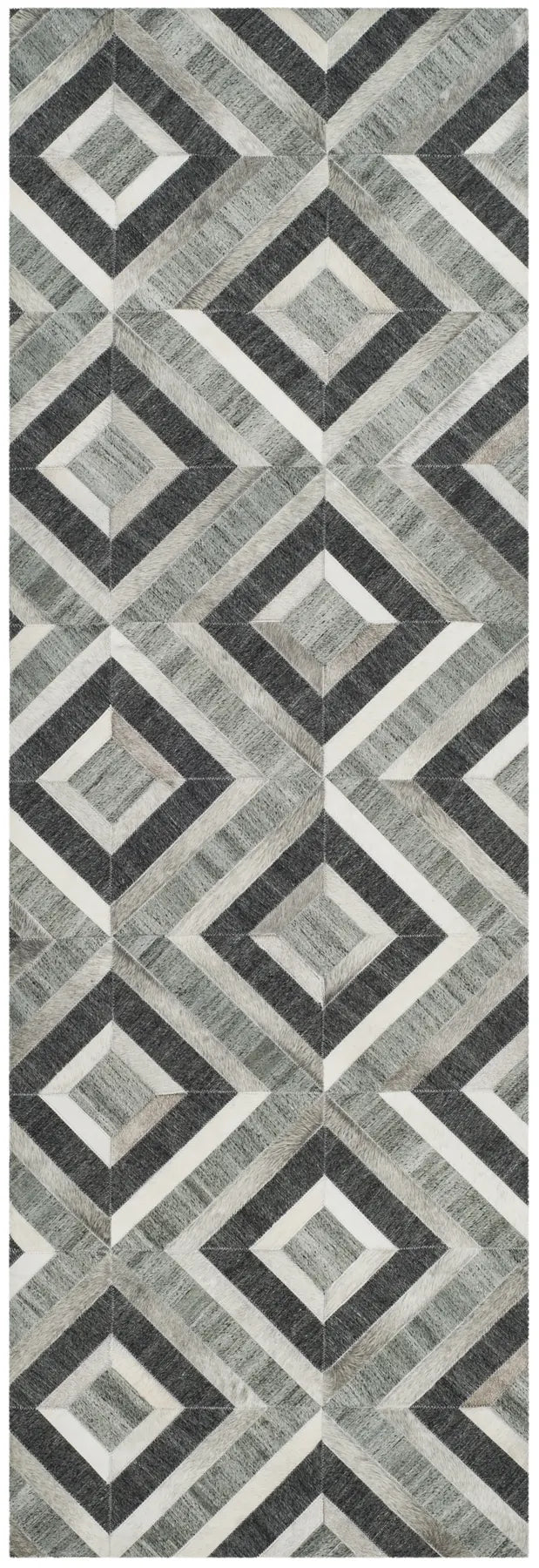 Safavieh Studio Leather 2'-3" x 7'-0" Rug in Ivory / Dark Grey