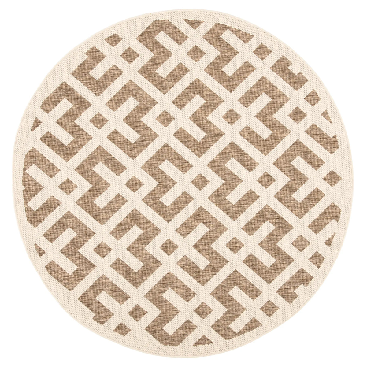Safavieh Courtyard 5'-3" x 5'-3" Rug in Brown / Bone