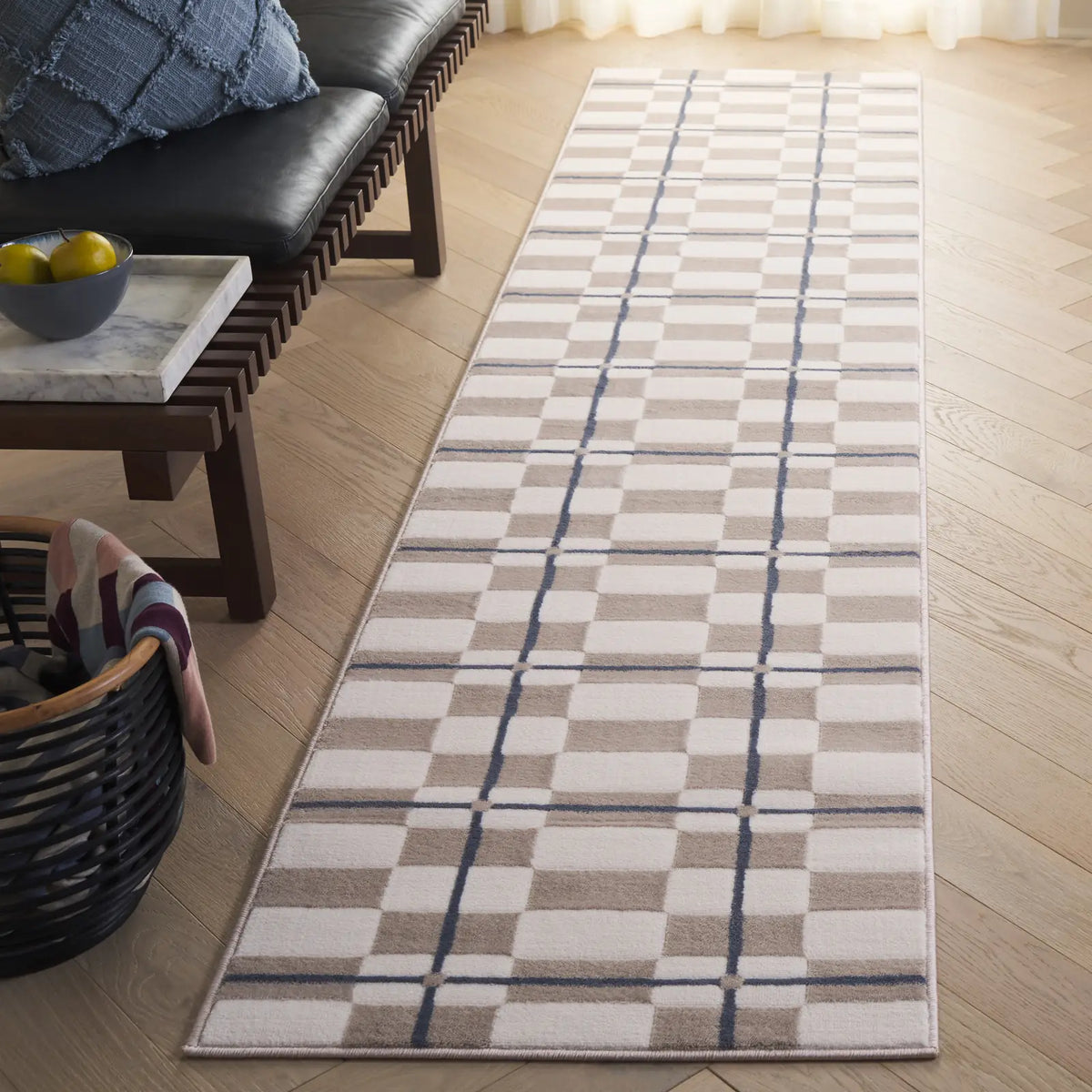 Safavieh Groove 2'-3" x 8'-0" Rug in Ivory / Blue