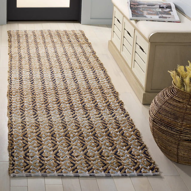 Safavieh Natural Fiber 2'-3" x 8'-0" Rug in Natural / Turquoise