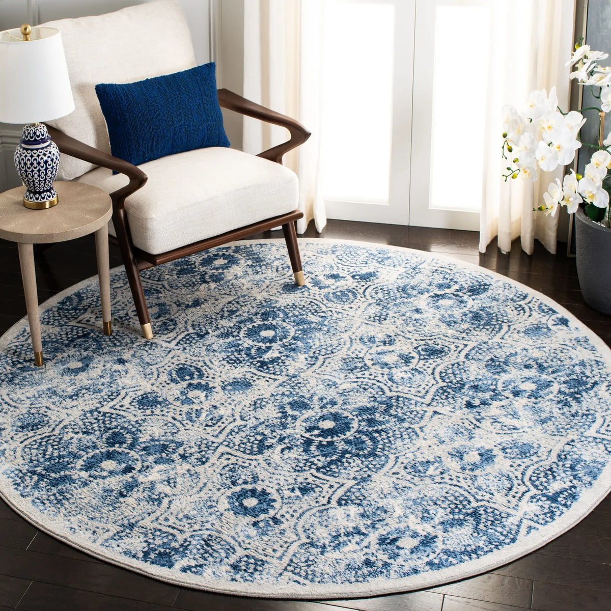 Safavieh Martha Stewart 28 6'-7" x 6'-7" Rug in Cream / Blue