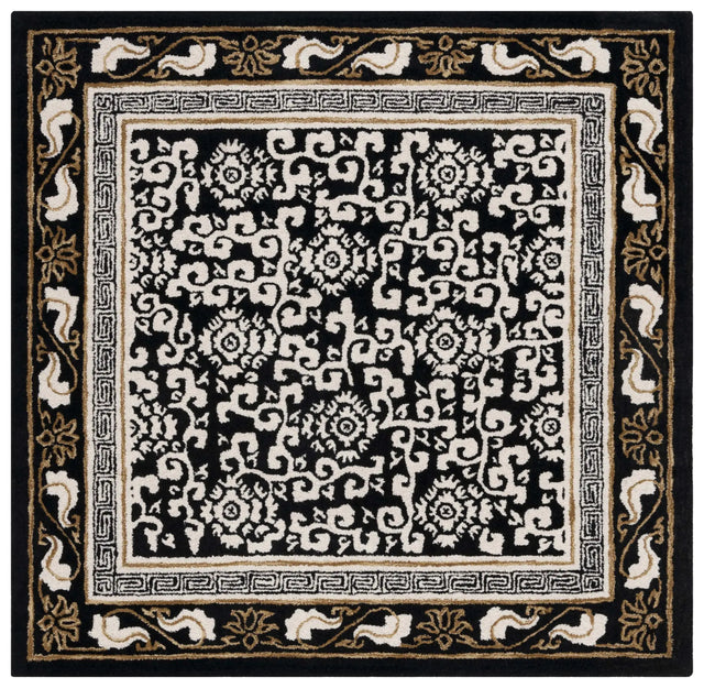 Safavieh Antiquity 6'-0" x 6'-0" Rug in Black / Ivory