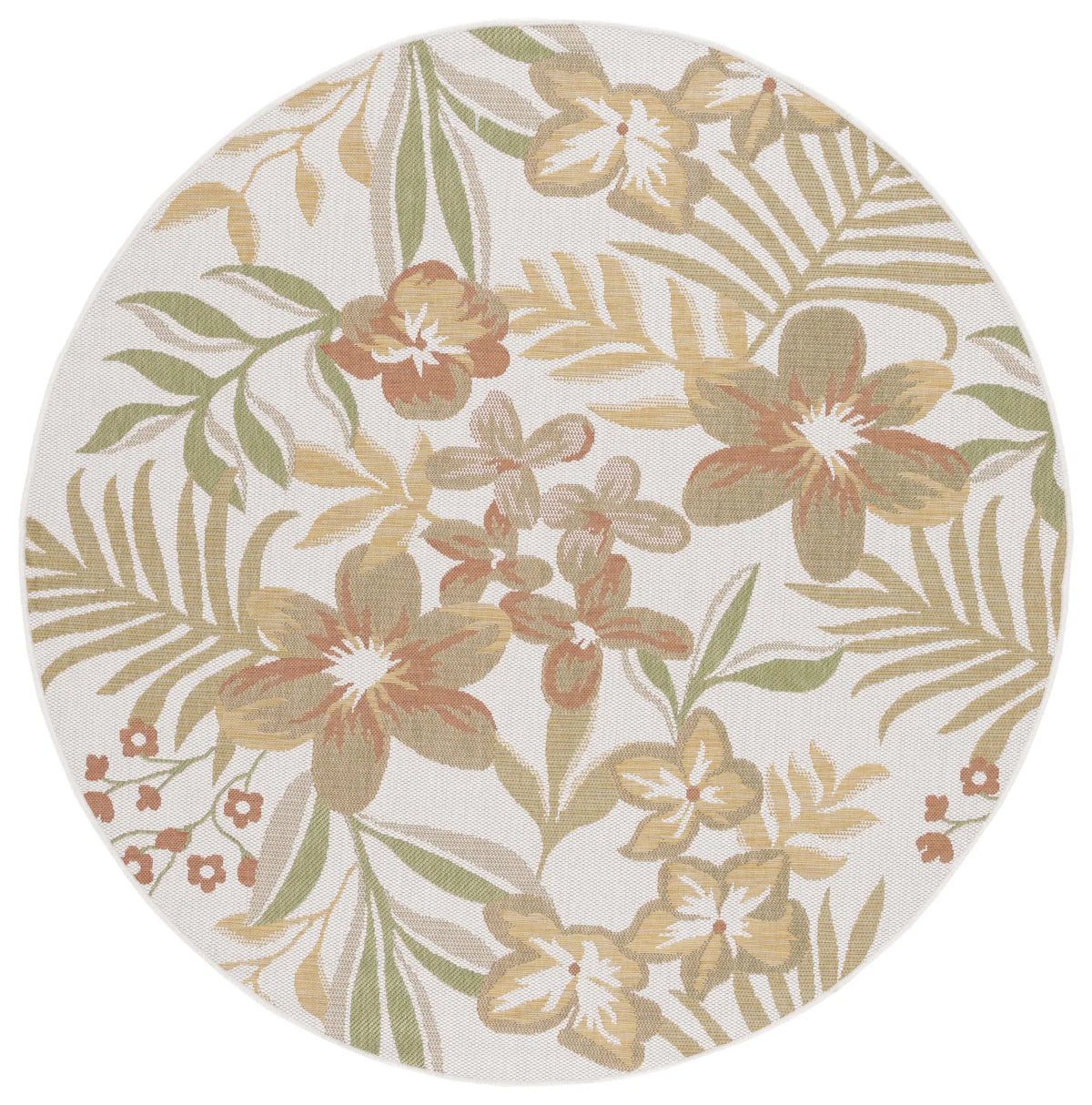 Safavieh Courtyard 6'-7" x 6'-7" Rug in Beige / Rust