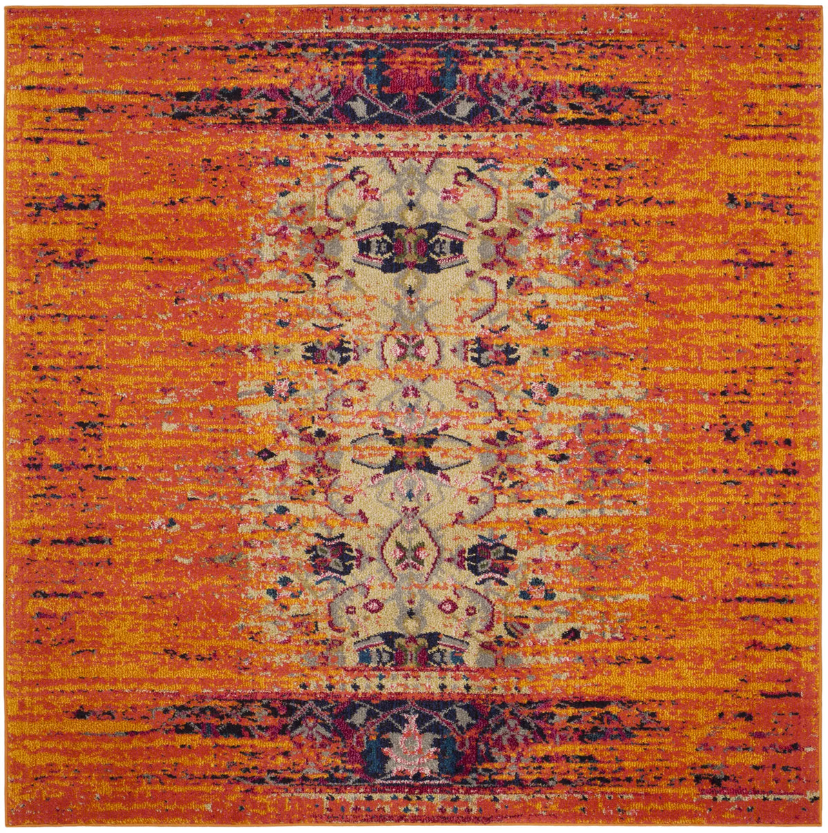Safavieh Monaco 6'-7" x 6'-7" Rug in Orange / Multi