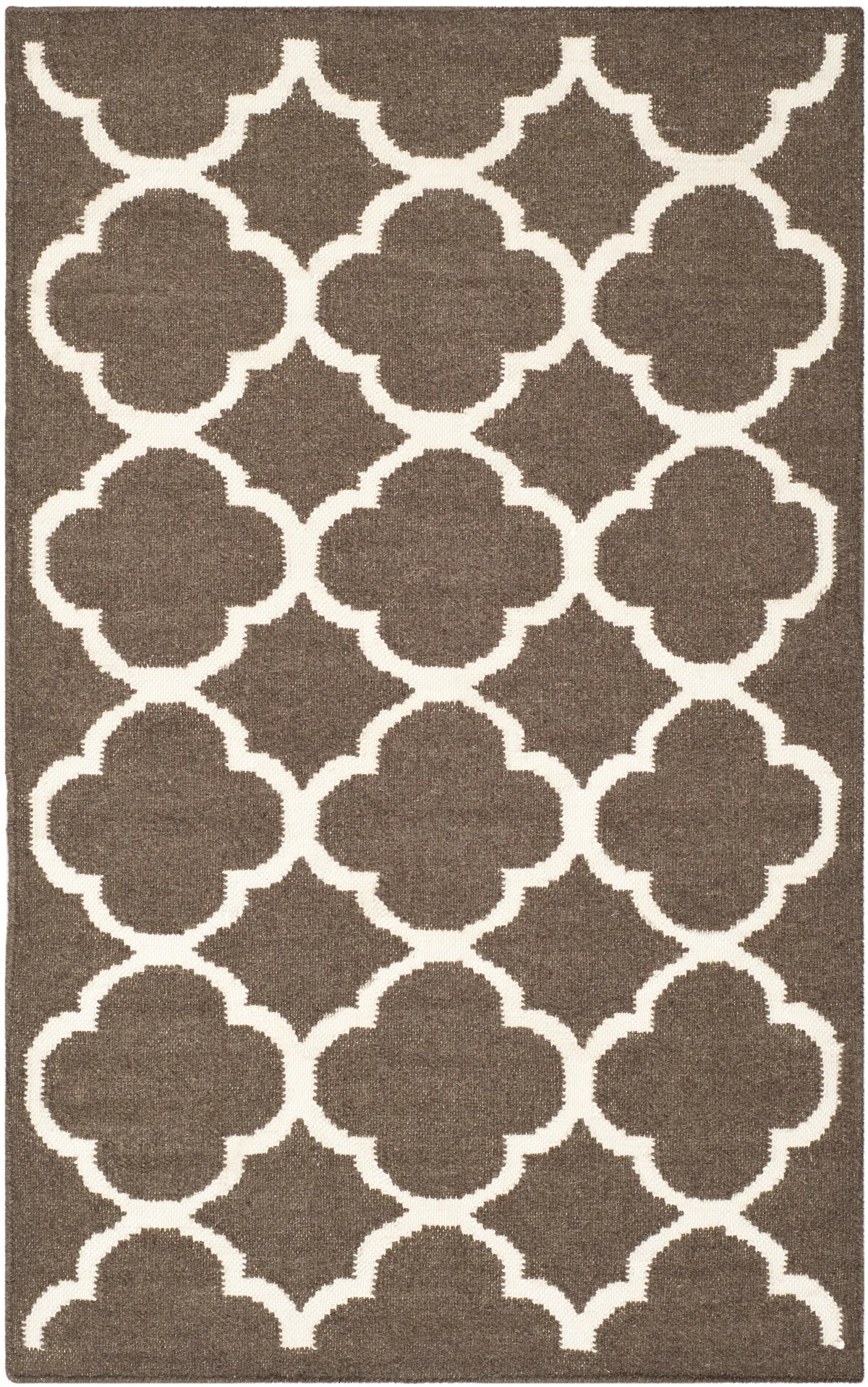 Safavieh Dhurries 2'-6" x 4'-0" Rug in Brown / Ivory