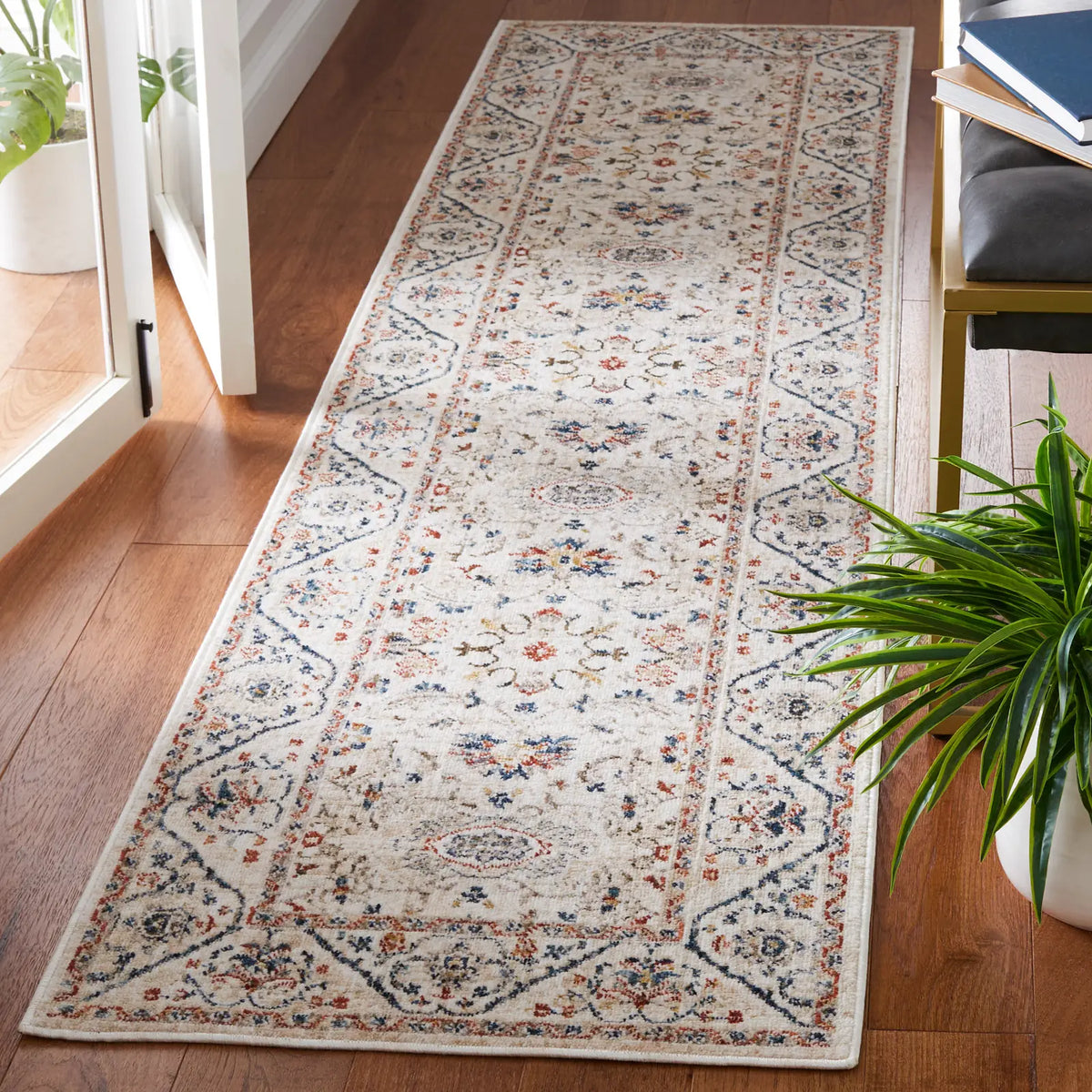 Safavieh Olympia 2'-3" x 9'-0" Rug in Ivory / Navy