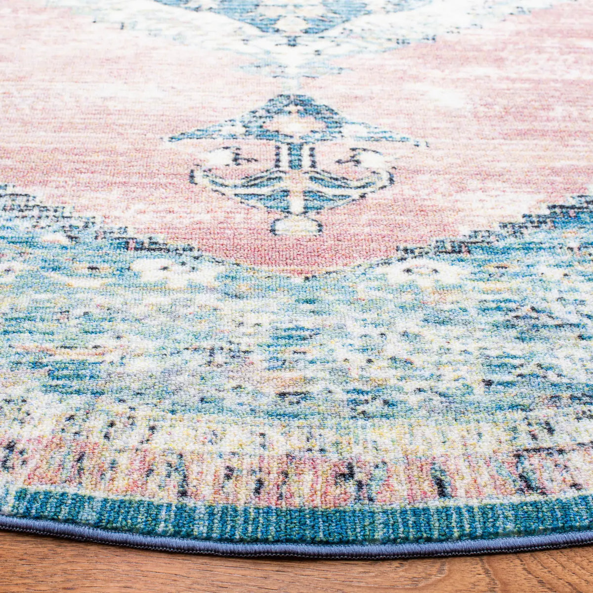 Safavieh Journey 6'-7" x 6'-7" Rug in Blue / Pink