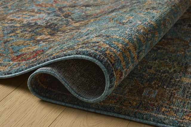 Loloi Winchester WNC-01 Traditional Power Loomed Blue Rug - pile height