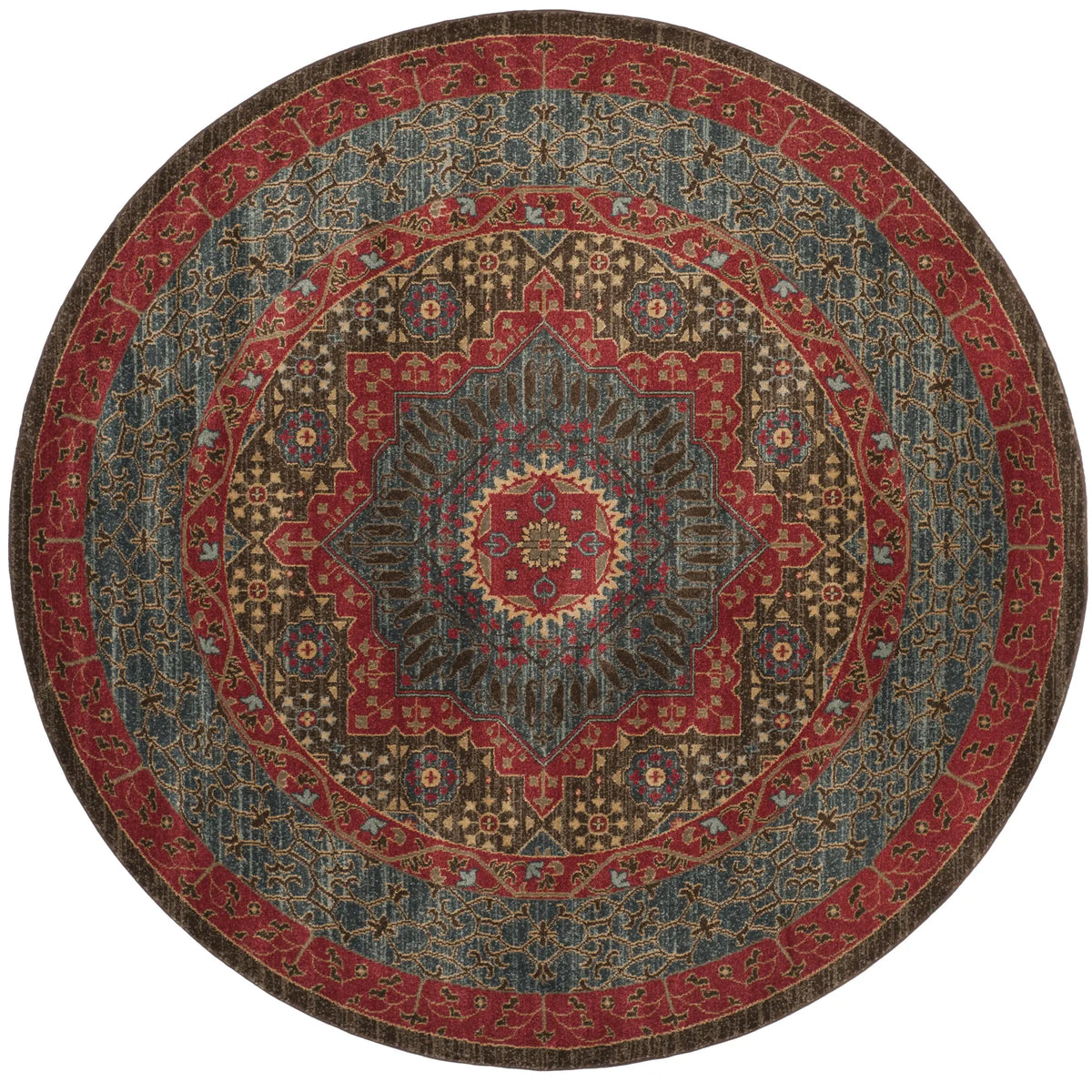 Safavieh Mahal 5'-1" x 5'-1" Rug in Navy / Red