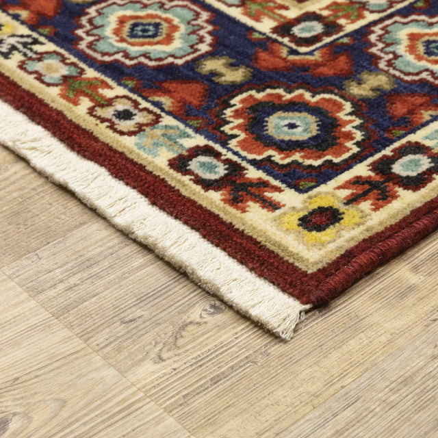 Oriental Weavers Sphinx Lilihan 1802W Red/ Ivory Rugs - corner detail