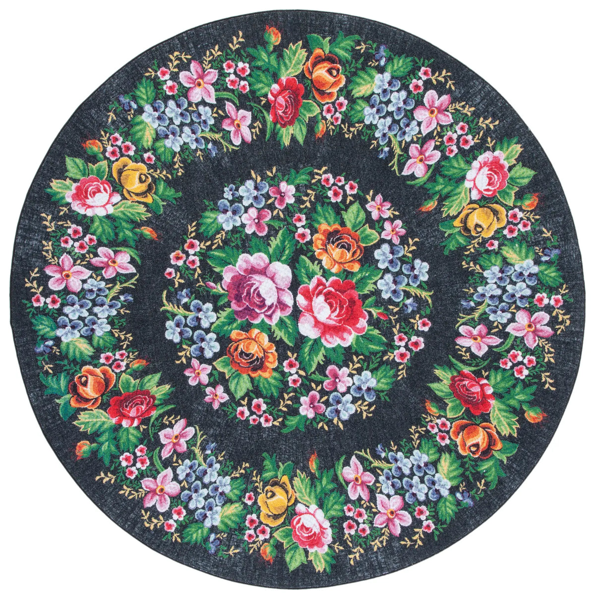 Safavieh Journey 6'-7" x 6'-7" Rug in Charcoal / Green