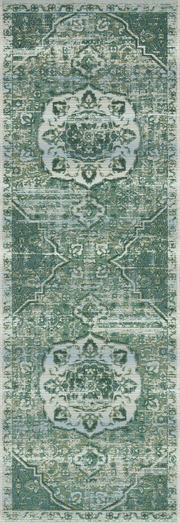 Loloi Mika Mik-06 Green / Mist Rugs - runner flat