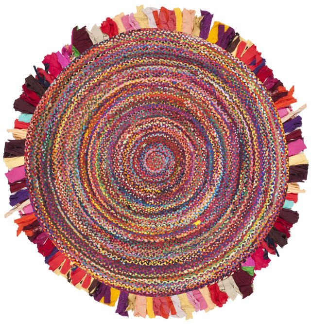 Safavieh Braided 6'-0" x 6'-0" Rug in Red / Multi