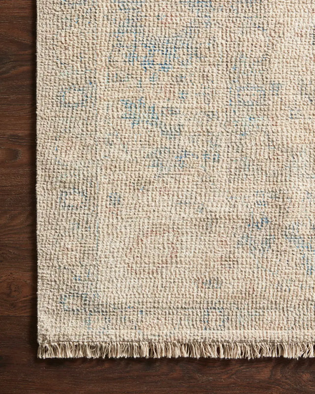 Loloi Priya Pry-05 Natural/Blue Rugs - corner on wood