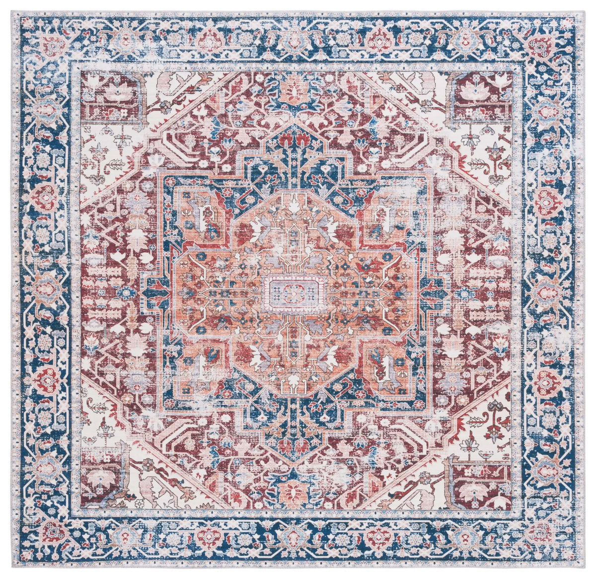 Safavieh Arizona 6'-0" x 6'-0" Rug in Red / Navy
