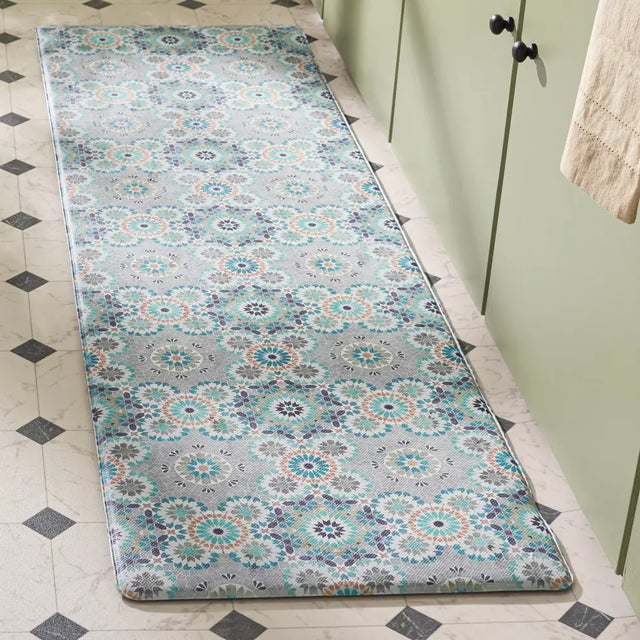 Safavieh Kitchen Mat 500 1'-6" x 5'-0" Rug in Grey / Blue