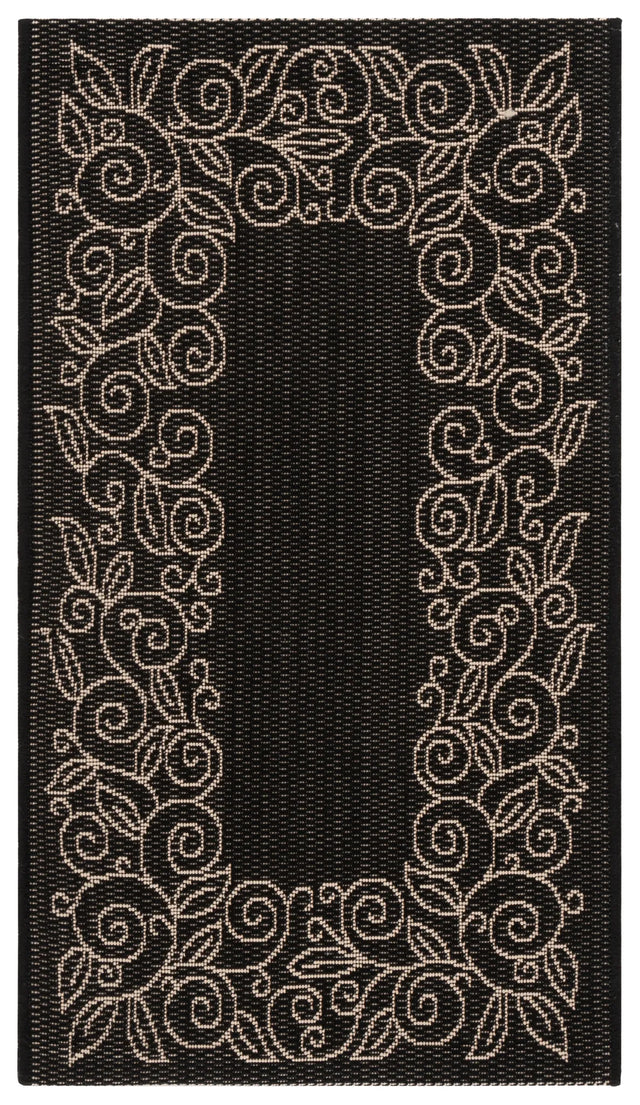 Safavieh Courtyard 2'-0" x 3'-7" Rug in Black / Beige