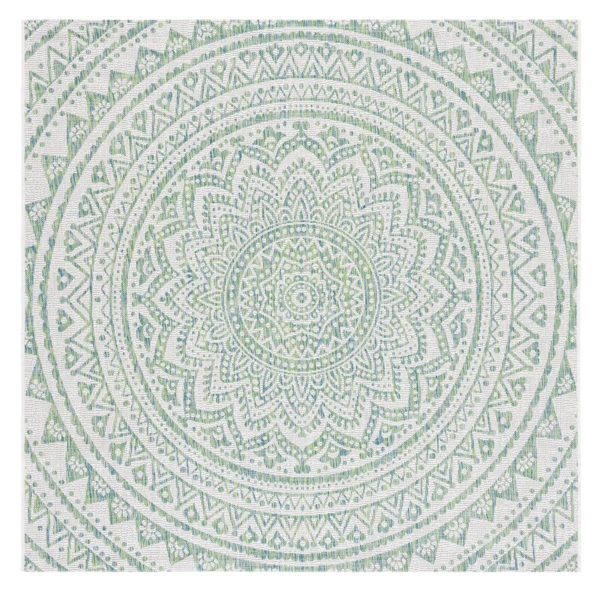 Safavieh Courtyard 6'-7" x 6'-7" Rug in Ivory / Green
