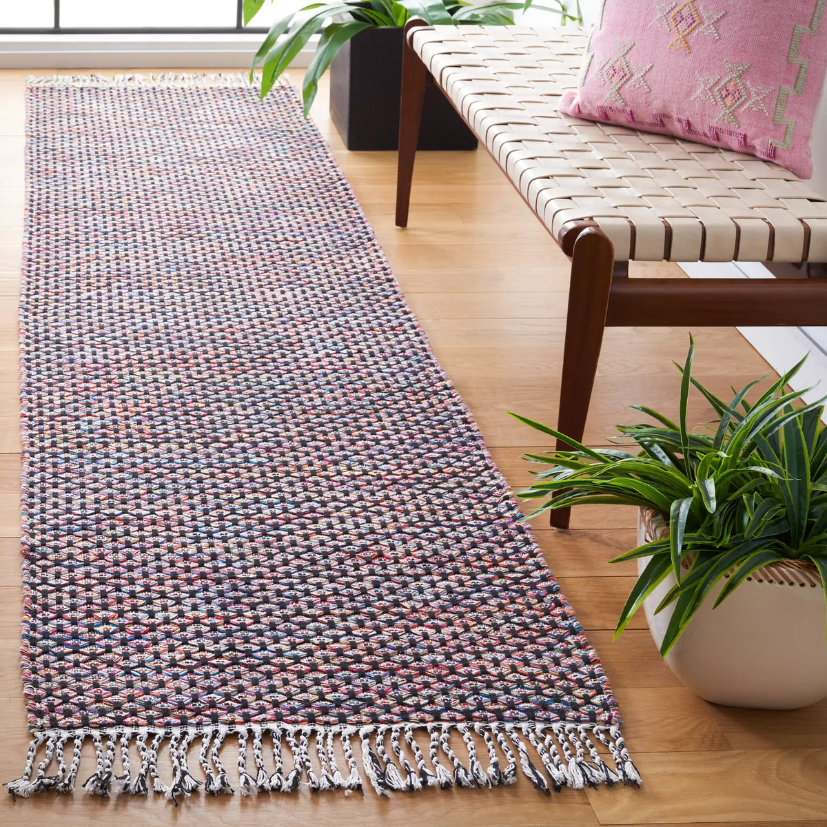 Safavieh Montauk 2'-3" x 9'-0" Rug in Red / Yellow