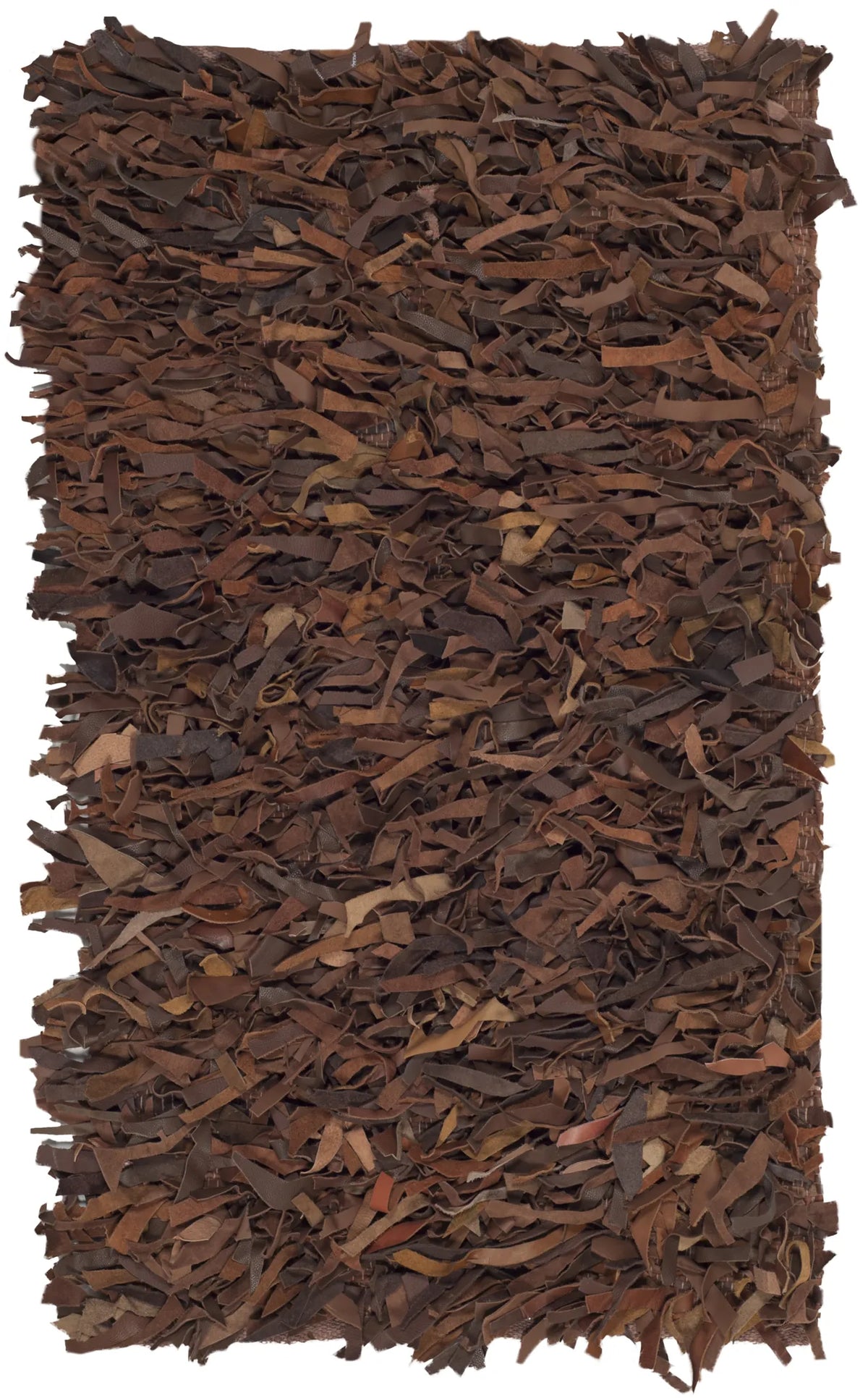 Safavieh Leather Shag 2'-0" x 3'-0" Rug in Saddle