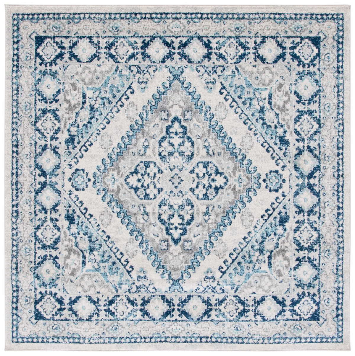 Safavieh Tulum 6'-7" x 6'-7" Rug in Ivory / Blue
