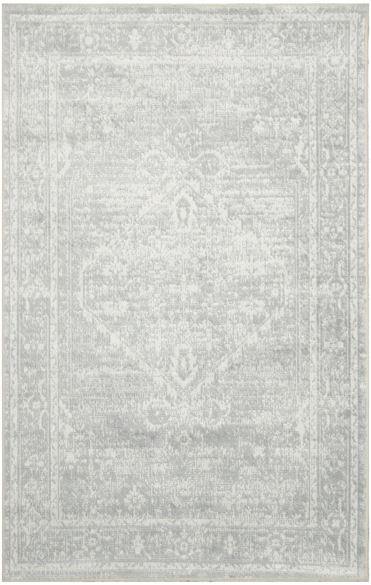 Nourison Astra Machine Washable ASW11 Machine Made Light Grey Rug