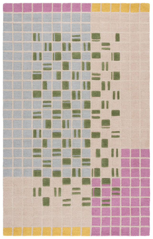 Safavieh Genre 4'-0" x 6'-0" Rug in Light Pink / Green