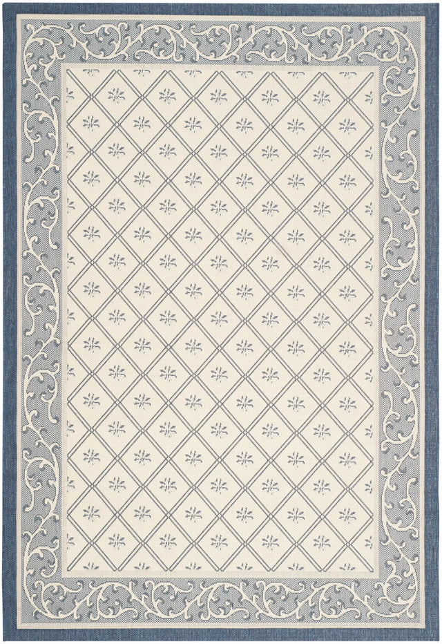 Safavieh Courtyard 4'-0" x 5'-7" Rug in Beige / Navy