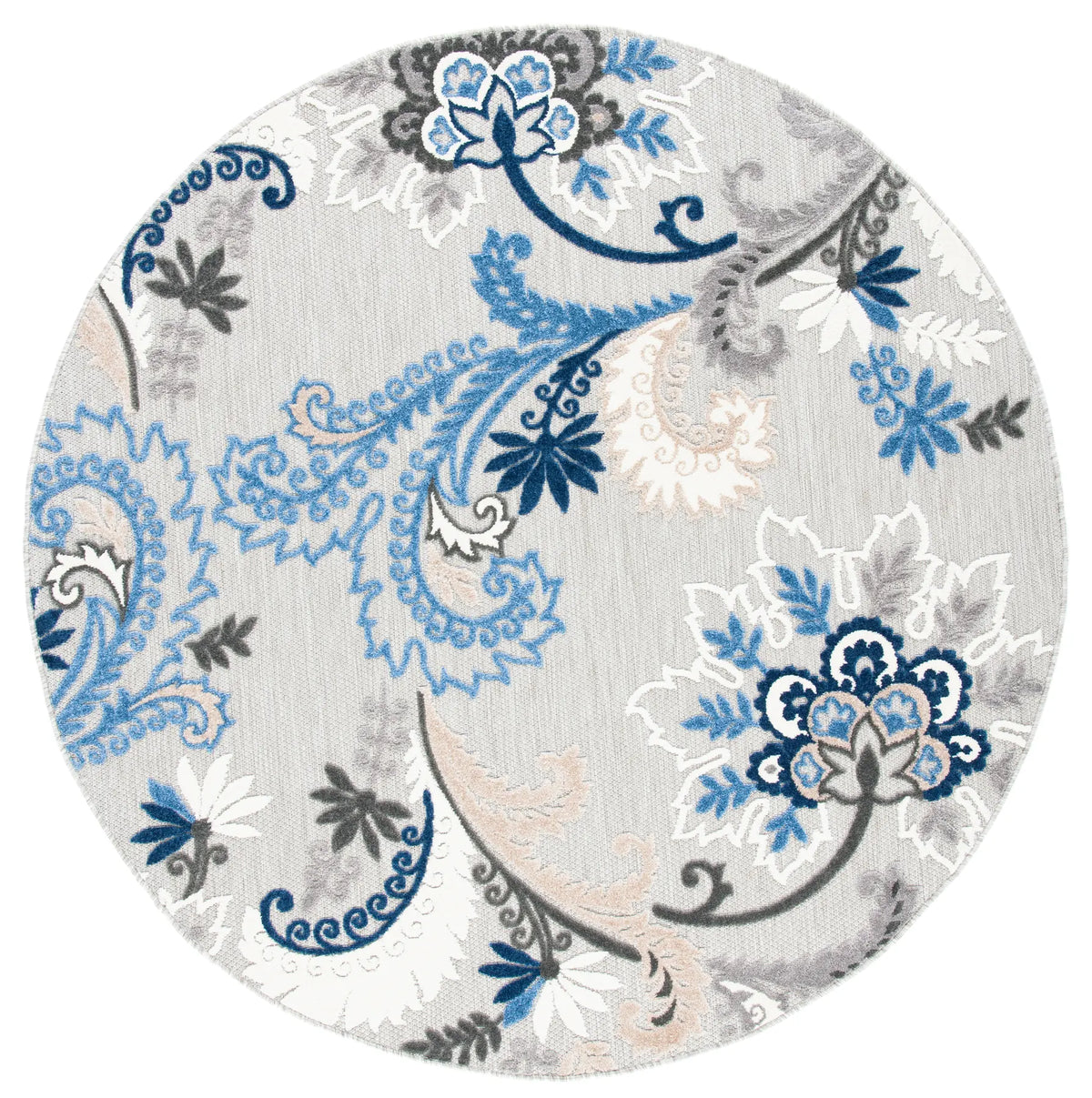 Safavieh Cabana 5'-3" x 5'-3" Rug in Grey / Blue