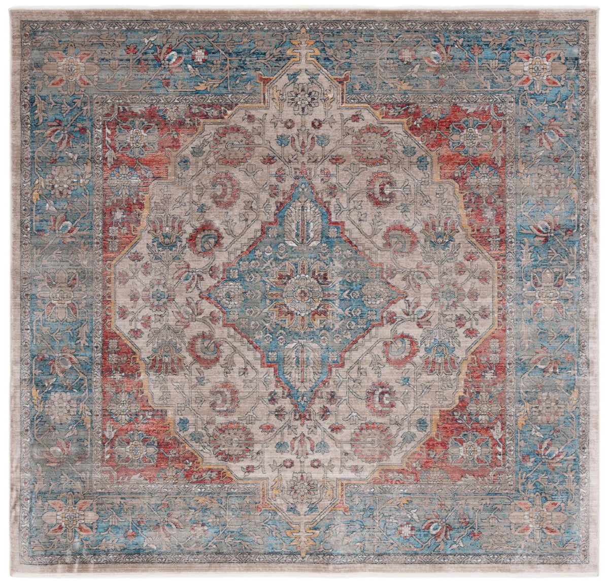 Safavieh Victoria 6'-7" x 6'-7" Rug in Navy / Ivory