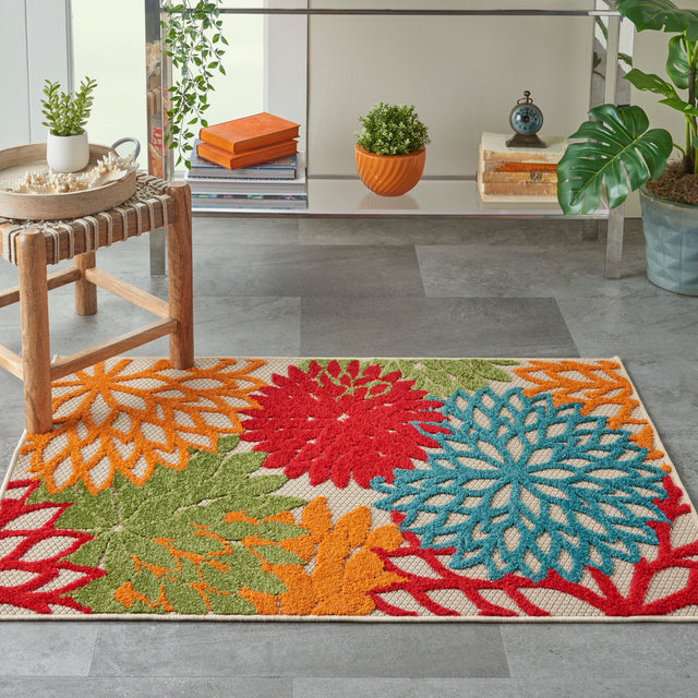 Nourison Aloha ALH05 Machine Made Green Rug