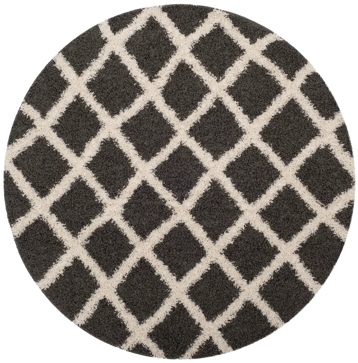 Safavieh Sgd-Dallas Shag 6'-0" x 6'-0" Rug in Dark Grey / Ivory