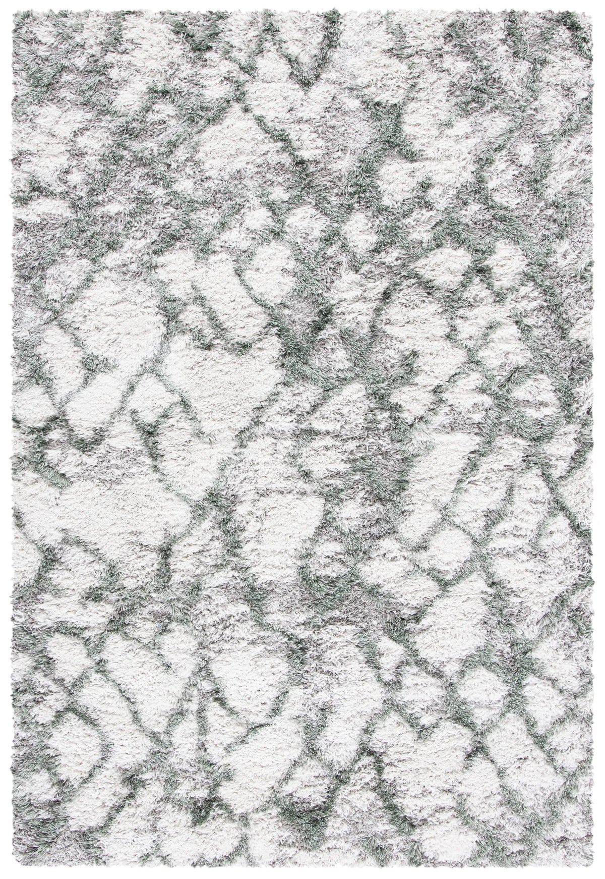 Safavieh Horizon Shag 800 4'-0" x 6'-0" Rug in Ivory / Green