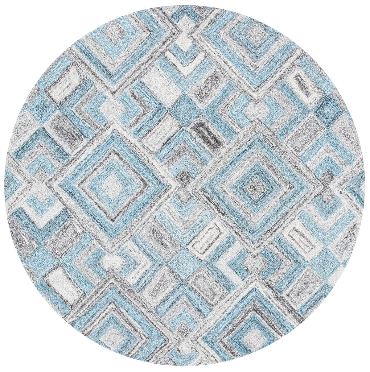 Safavieh Abstract 6'-0" x 6'-0" Rug in Grey / Turquoise