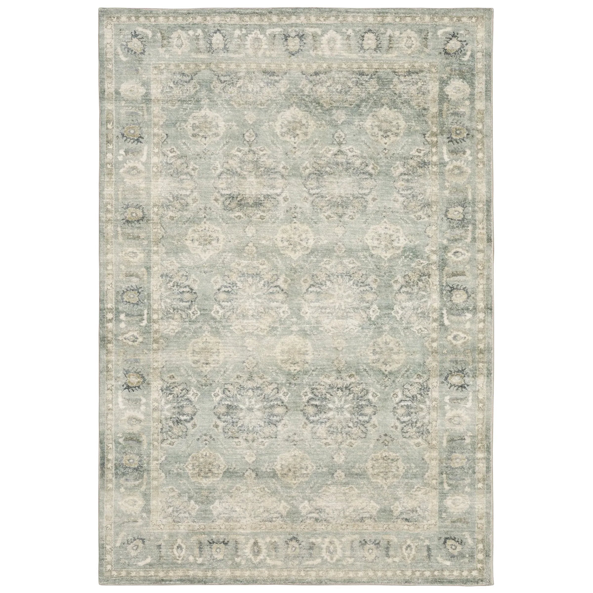 Oriental Weavers Savoy 28107 Green/ Ivory Rug - main flat