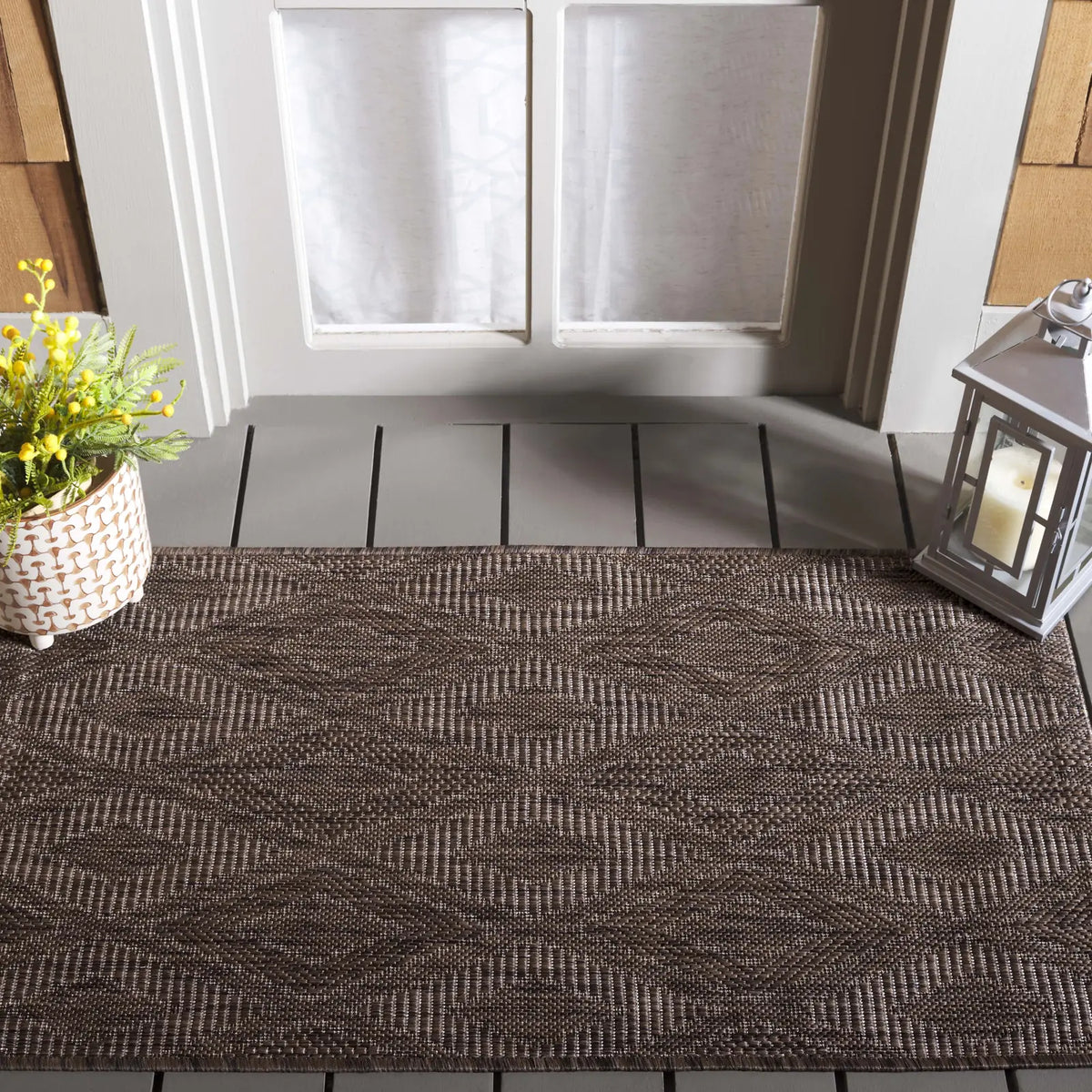 Safavieh Courtyard 2'-0" x 3'-7" Rug in Brown / Brown