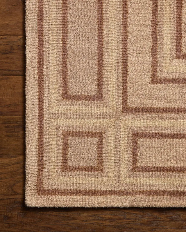 Chris Loves Julia x Loloi Alfie ALF-01 Blush / Rose Rug - corner on wood
