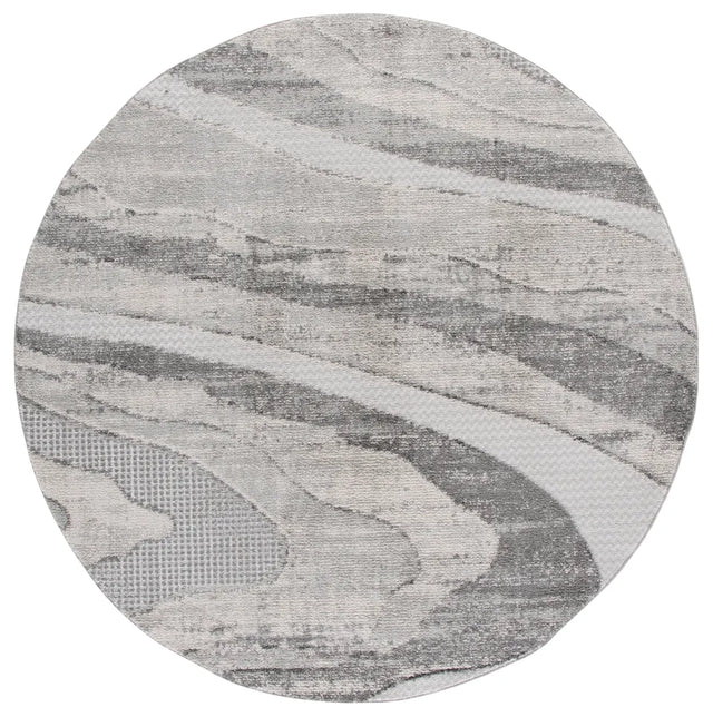 Safavieh Wave 6'-7" x 6'-7" Rug in Grey / Ivory