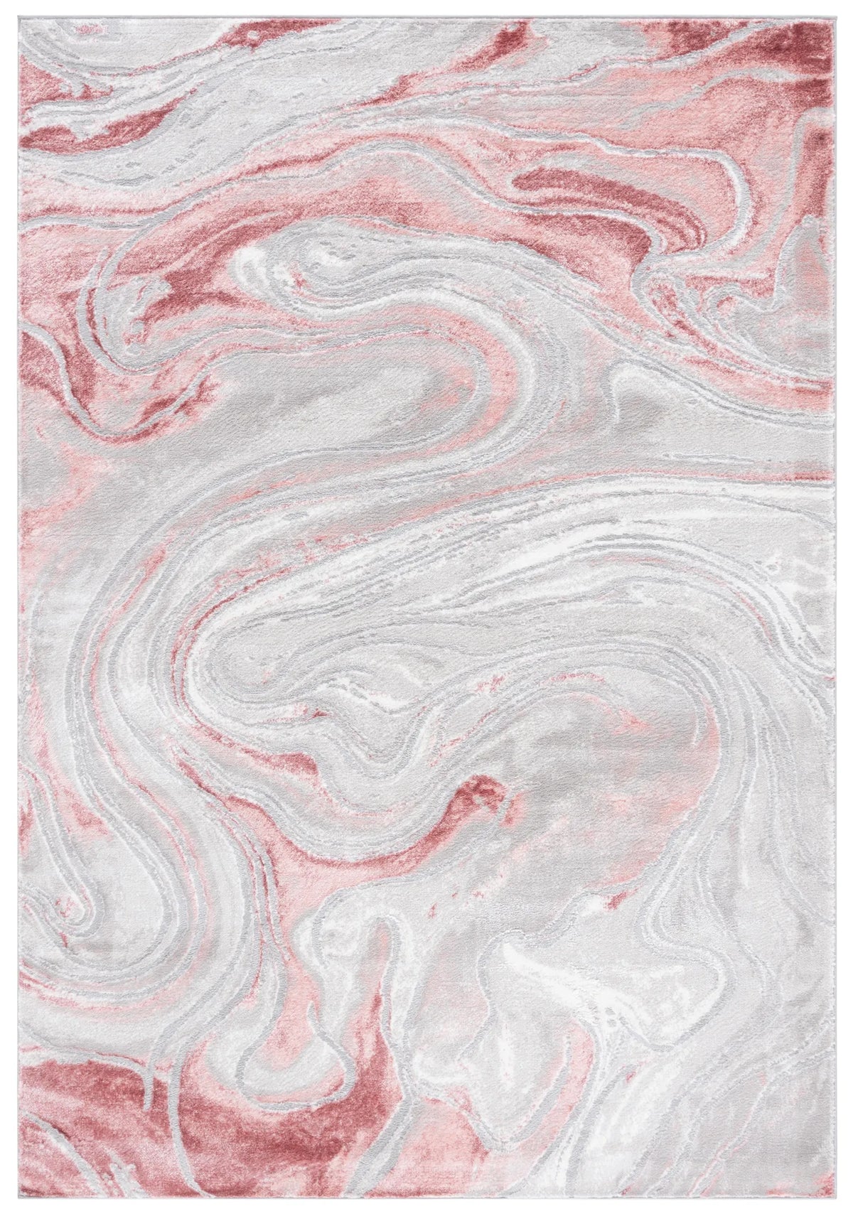 Safavieh Meadow 500 4'-0" x 6'-0" Rug in Light Grey / Pink