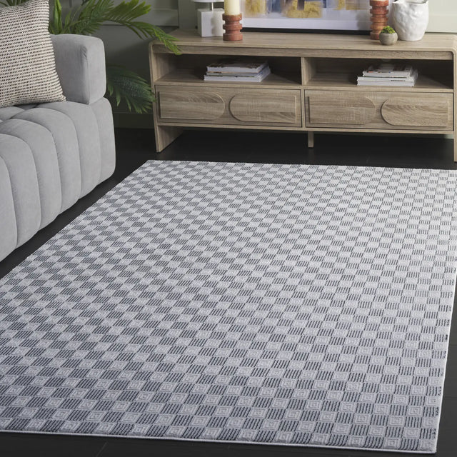 Safavieh Slate 700 4'-0" x 6'-0" Rug in Grey / Ivory Black
