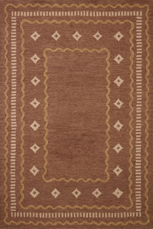 Chris Loves Julia x Loloi Alfie ALF-03 Clay / Spice Rug - main flat