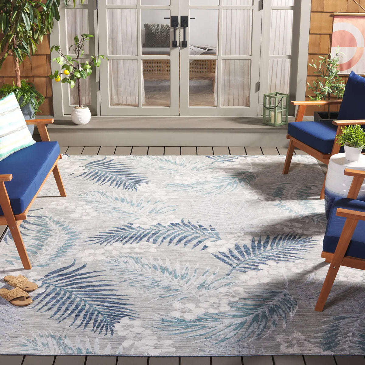 Safavieh Sunrise 8'-0" x 10'-0" Rug in Grey / Blue Ivory
