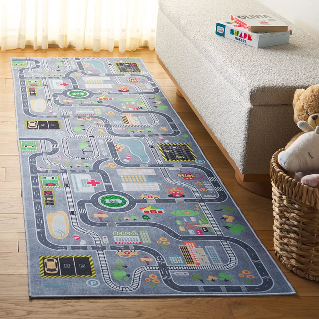 Safavieh Tacoma Kids 100 2'-6" x 8'-0" Rug in Grey / Dark Grey