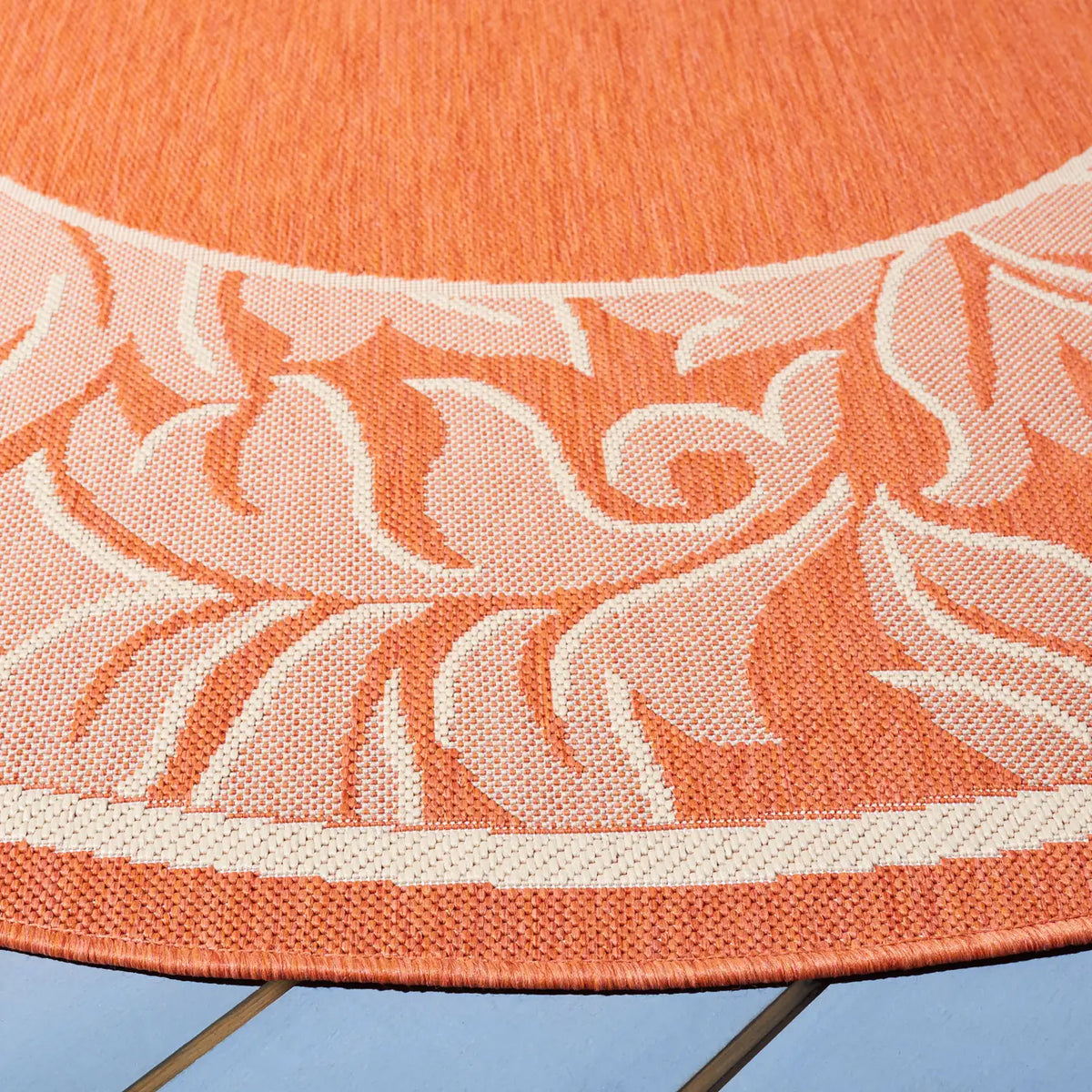 Safavieh Courtyard 6'-7" x 6'-7" Rug in Terracotta / Natural
