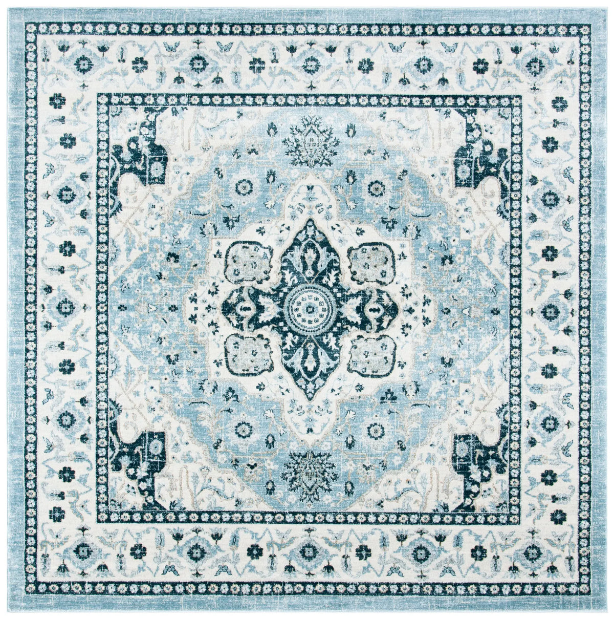Safavieh Isabella 6'-7" x 6'-7" Rug in Light Blue / Cream