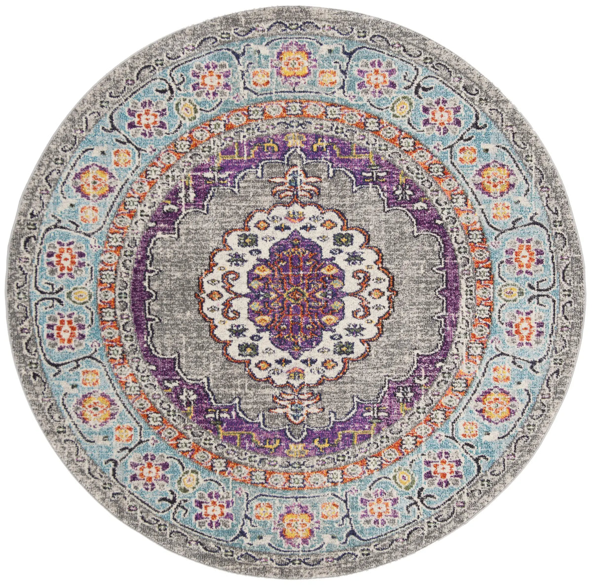 Safavieh Monaco 6'-7" x 6'-7" Rug in Violet / Light Blue
