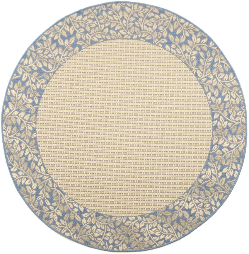 Safavieh Courtyard 5'-3" x 5'-3" Rug in Natural / Blue